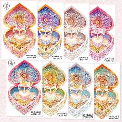 韓国 ハートオルゴール物品ステッカー Cream Peach・ Orgel melody