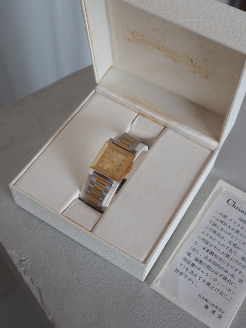 Christian Dior ディオール スクエア ウォッチ 腕時計 シルバー