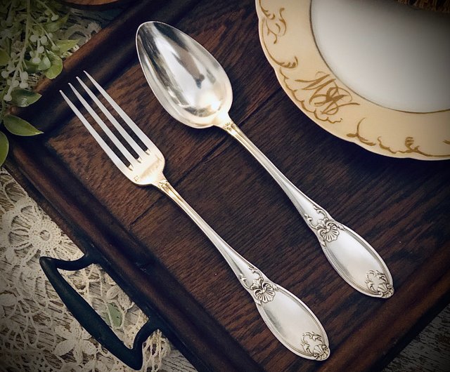 お41】30 フランスアンティーク フォーク メッキ お41】30 フランス