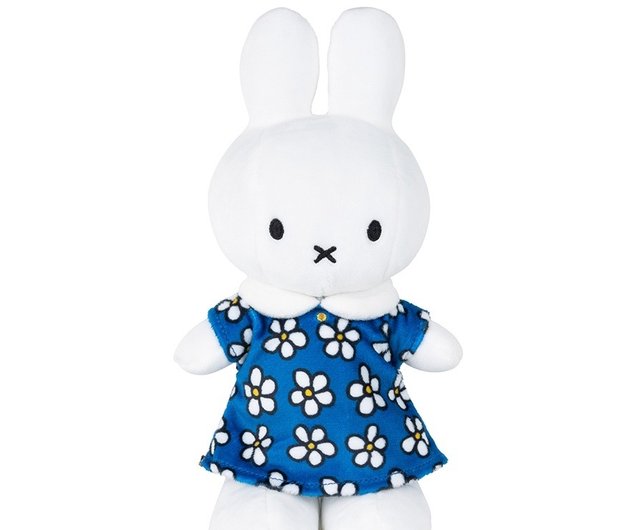 台湾 オランダ Bon Ton Toys | ミッフィー ぬいぐるみ ブルー 花柄