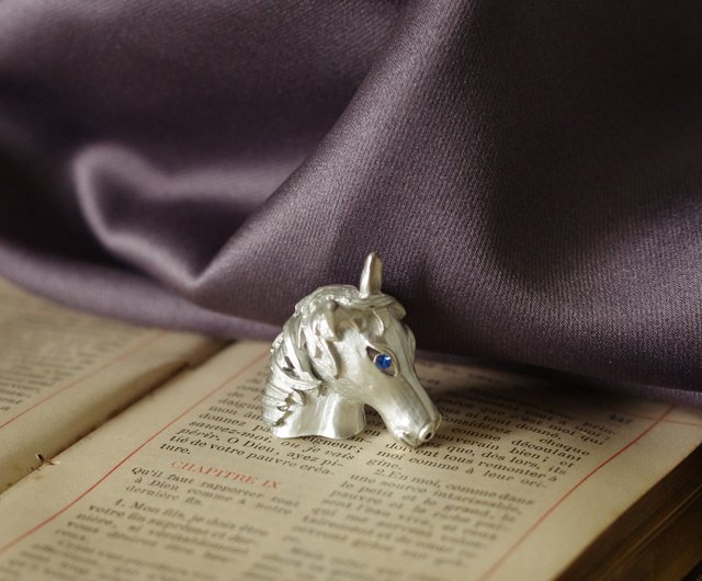 台湾 -ヴィンテージ シルバー 動物 馬 ブローチ B1592 goldsilverbaby