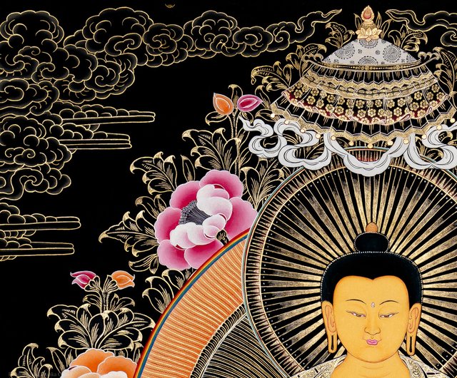 送料無料 50%OFF】ネパール 24Kゴールドの釈迦牟尼仏タンカ絵画 Boudha