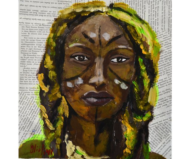 送料無料】ロシア アフリカ系アメリカ人女性アート アフリカの少女の
