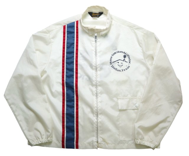 Taiwan 1970s Swingster Made in USA White Windbreaker Racing Jacket
