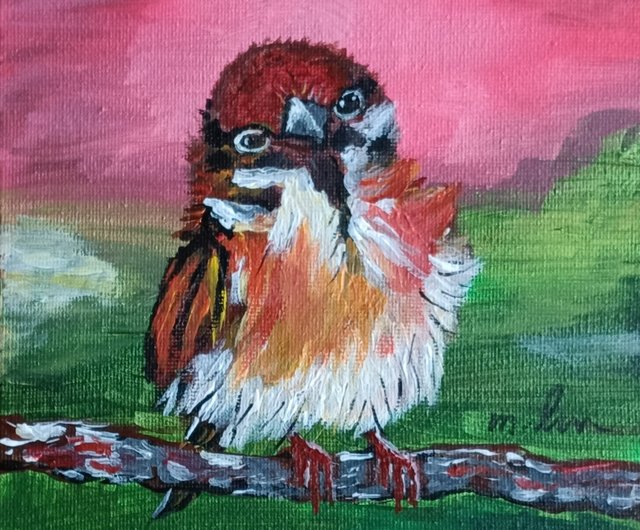 送料無料】台湾 鳥の視線 オリジナル油絵 今しか手に入らないユニーク