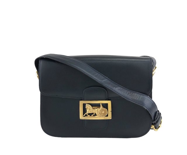 日本直送 名牌中古包 】CELINE セリーヌ ショルダーバッグ ネイビー