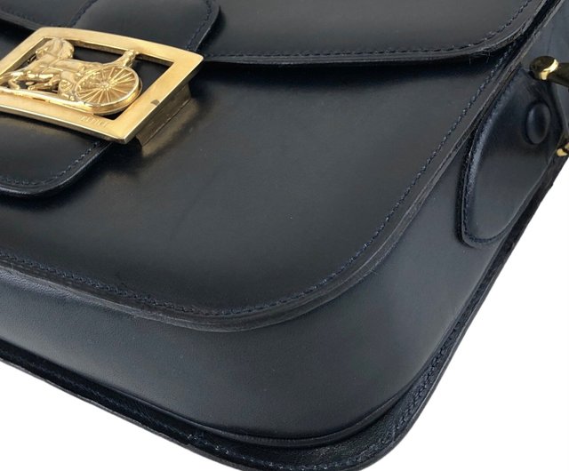 日本直送 名牌中古包 】CELINE セリーヌ ショルダーバッグ ネイビー