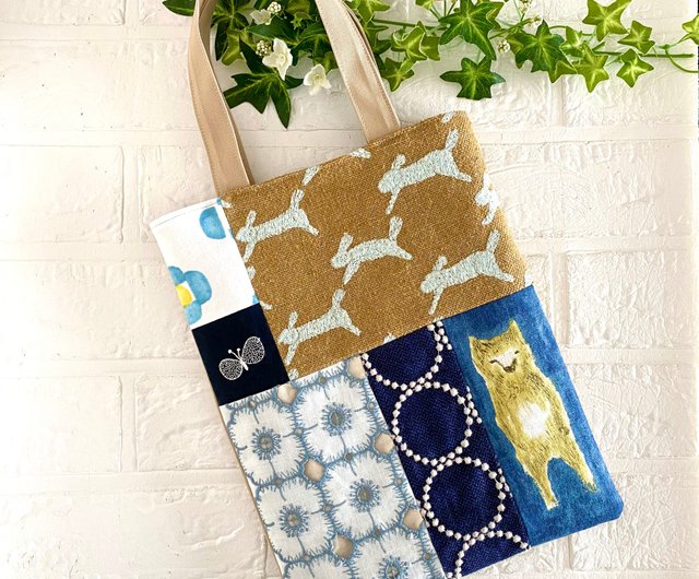 ミナペルホネン パッチワーク 手提げバッグ minaperhonen ユーカリの実