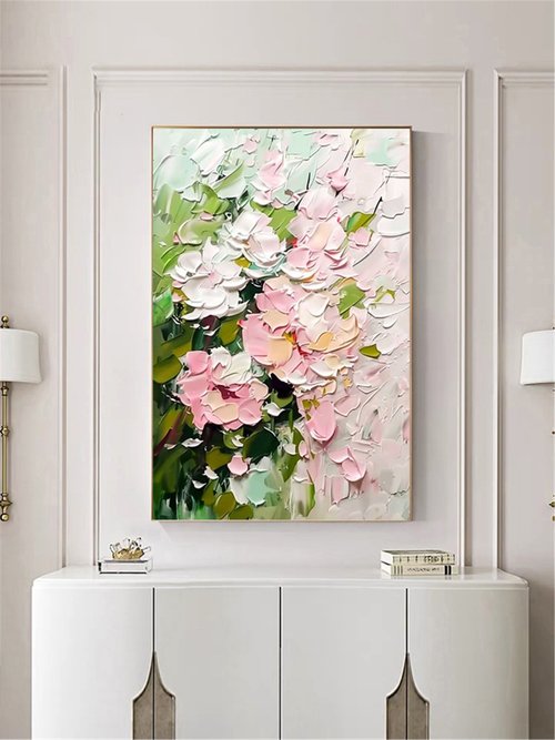 送料無料 20%OFF】夏の花手描き油絵/抽象画/オリジナル製品/装飾画