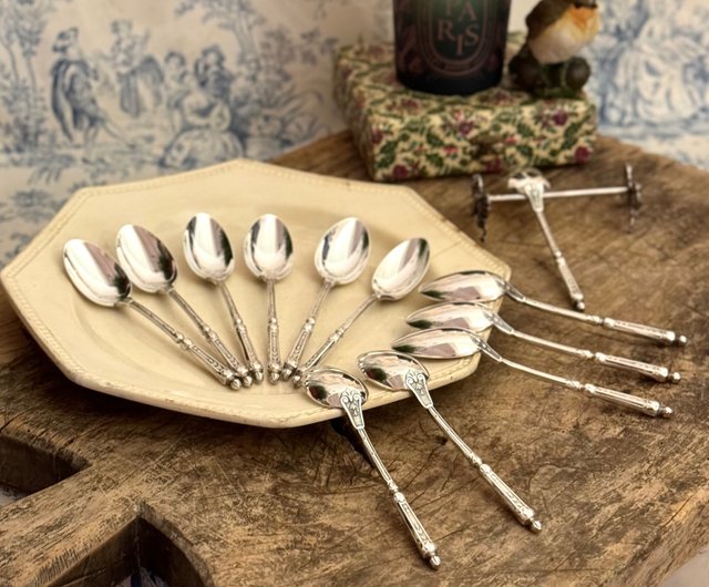 台湾 40019-フランスアンティークシルバースプーン12本入り JSVS