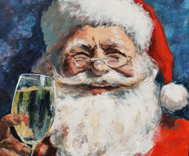 タイ サンタの絵クリスマスオリジナルアートホリデー乾杯ウォール