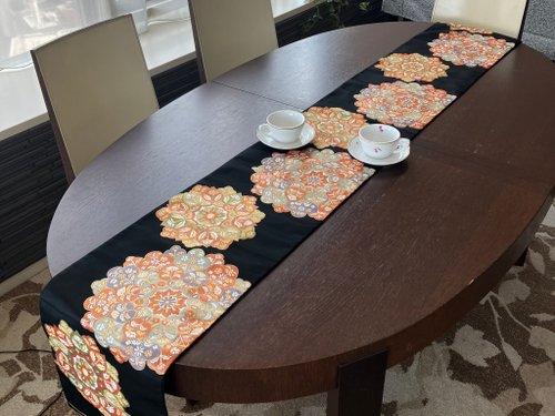 豪華 着物の帯のテーブルランナー 正絹 Japanese style by C