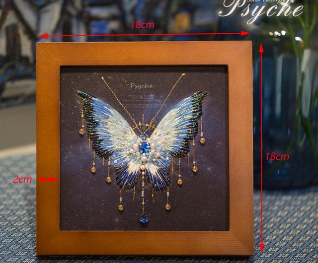 3 Dビーズ刺繍絵画手作りDIYセット蝶ビーズ刺繍額縁絵画ホームセット