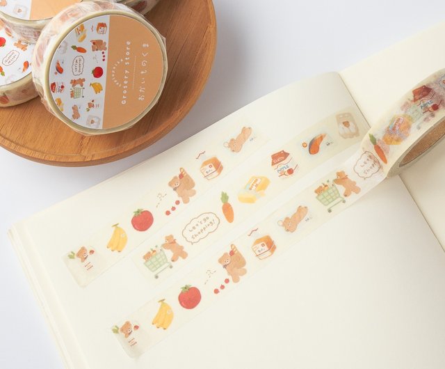 くまのおかいものマスキングテープ teplopolka | マスキングテープ