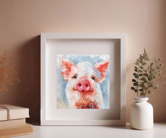 ロシア 豚オリジナル油絵家畜アート面白いポートレート壁アート手工油