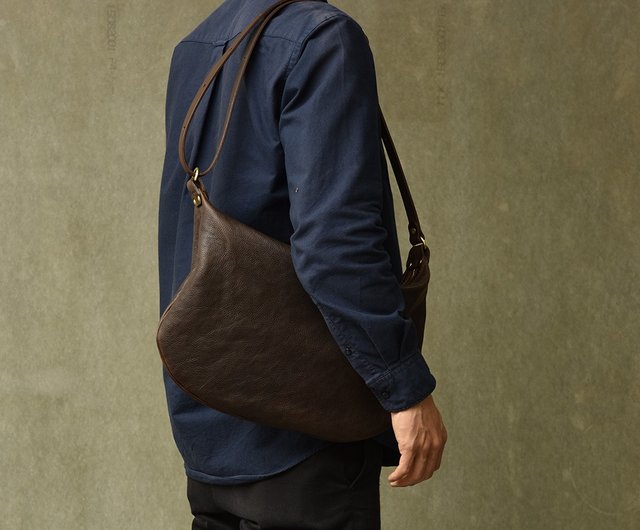 台湾 日本の職人による手作りレザーOrganショルダーバッグ G-15 M herz