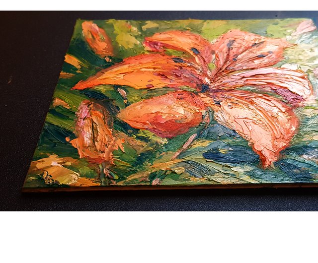 油絵 菅家令子 絵 絵画 インテリア F4-091316 花 ゆり 油絵 菅家令子