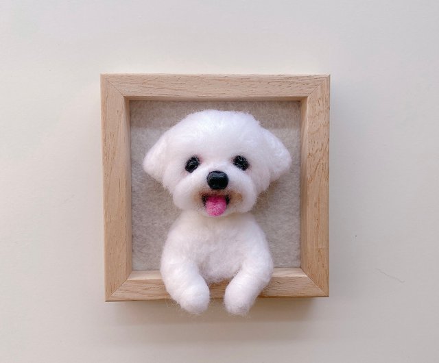 台湾 オーダーメイド - 羊毛フェルト ペット半身像フレーム momoderdd