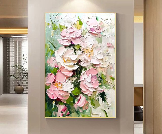 送料無料 20%OFF】夏の花手描き油絵/抽象画/オリジナル製品/装飾画