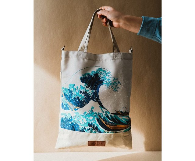 台湾 【浮世絵】葛飾北斎 富嶽三十六景 神奈川沖浪裏トートバッグ Dope