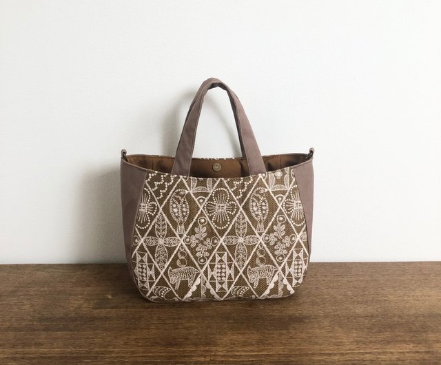 送料無料】ラウンドトート ミナペルホネンsymphony ハンドメイド