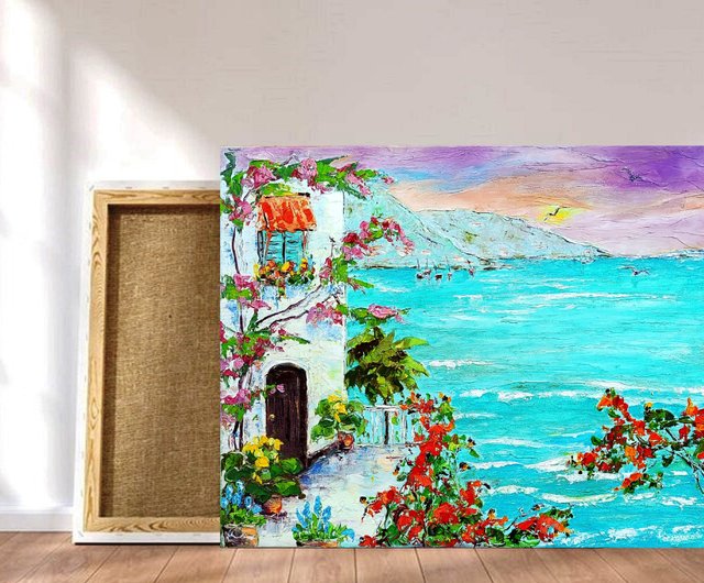 送料無料】ウクライナ ソレント絵画イタリアオリジナルアート厚塗り