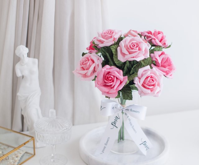 タイ 甘いピンクのバラ |家の装飾のためのミニ マルセイユ花瓶