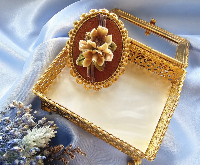 台湾 ルネサンス 額縁 象嵌 手挟み 磁器 ブローチ/ブローチ