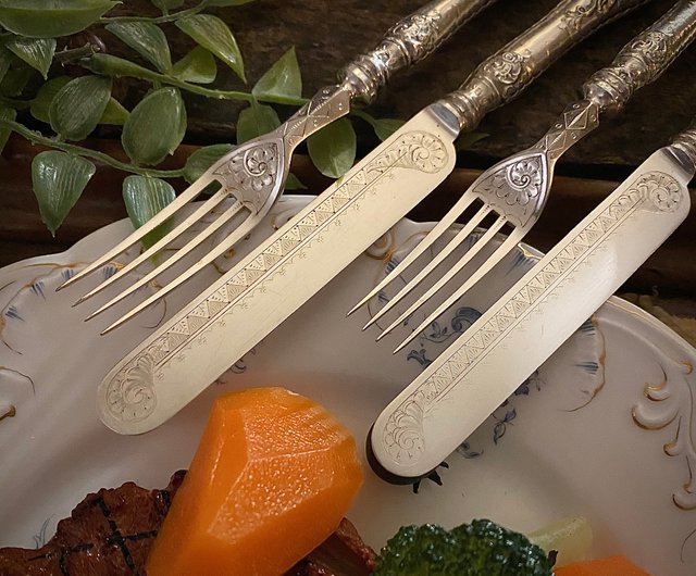 台湾 ドイツ第二帝政時代 - 装飾的なスターリングシルバー800ハンドル