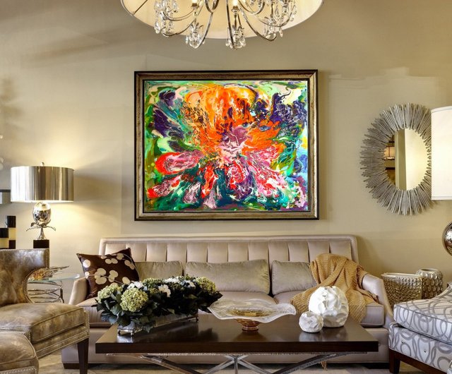 ロシア 抽象画 アート オリジナル 油絵 キャンバス 大 愛 女の子 男