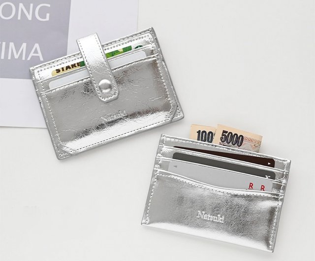 シルバー カードケース 名入れ 】 スリム ベルト付 コンパクト ミニ