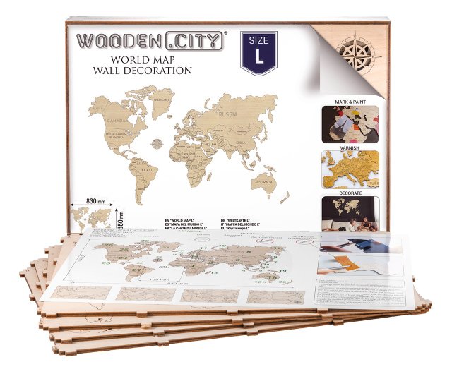 香港 彼氏にこっそり用意した手作りプレゼント WOODEN CITY World Map