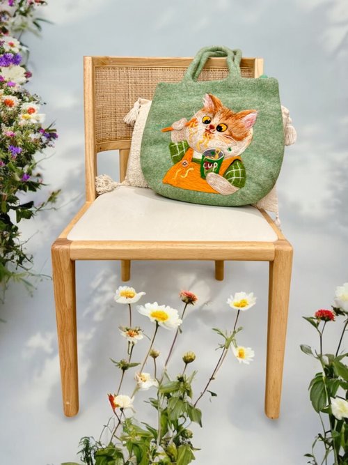 送料無料】台湾 羊毛フェルトショルダーバッグ 大トート 文系女子向け