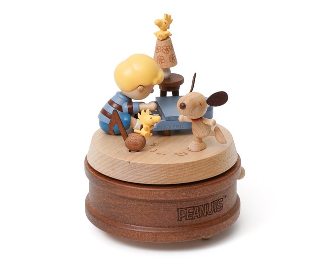 台湾 【スヌーピーとシェラード】PEANUTS マルチ回転オルゴール ウッ