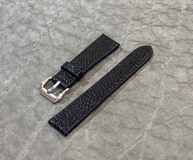 リザードの時計ベルト ブラック 18mm-16mm【スタンダード】フラット型