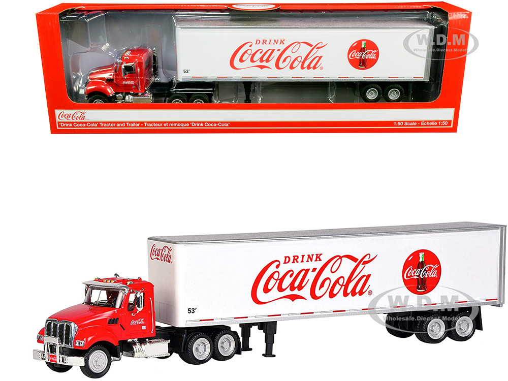 Truck Tractor with 53' Trailer Drink Coca Cola Red White 1/50