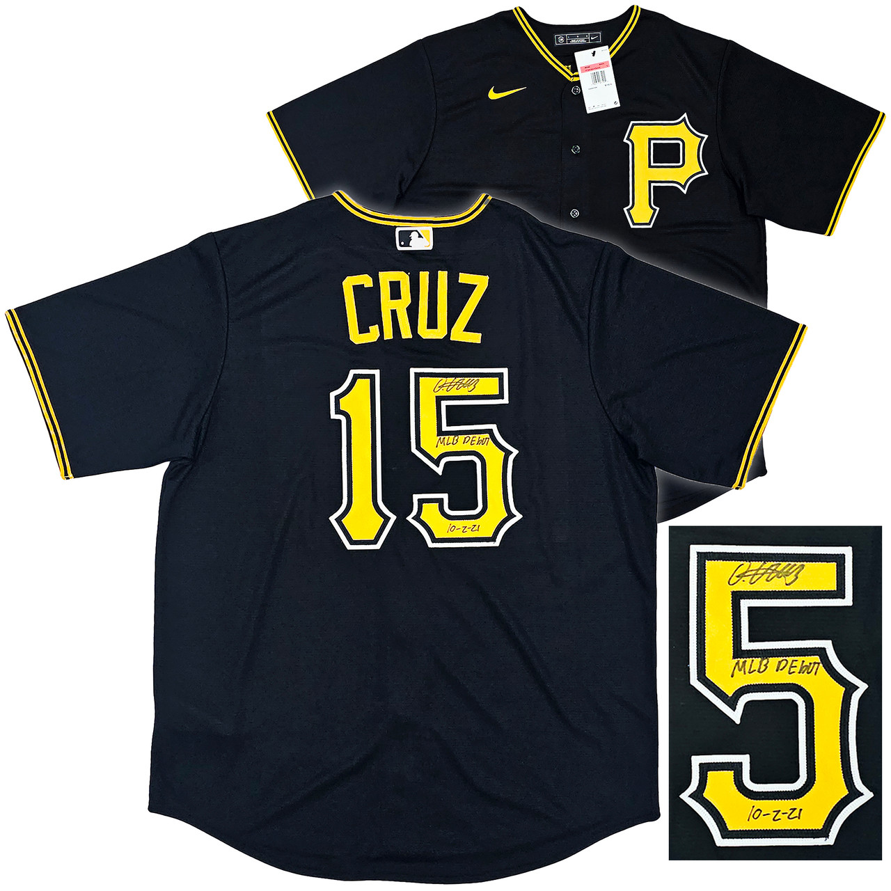 Shop Oneil Cruz Pittsburgh Pirates Autographed Black Nike Jersey