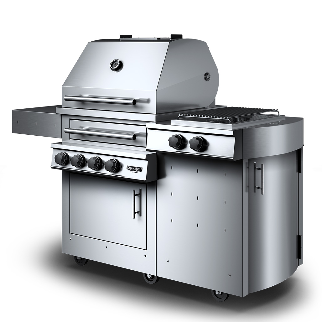 Kalamazoo K500 Freestanding Hybrid Fire Grill with Side Burner