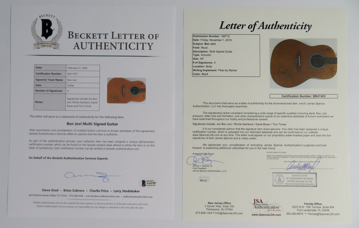 Bon Jovi Signed Guitar - Premiere Collectibles