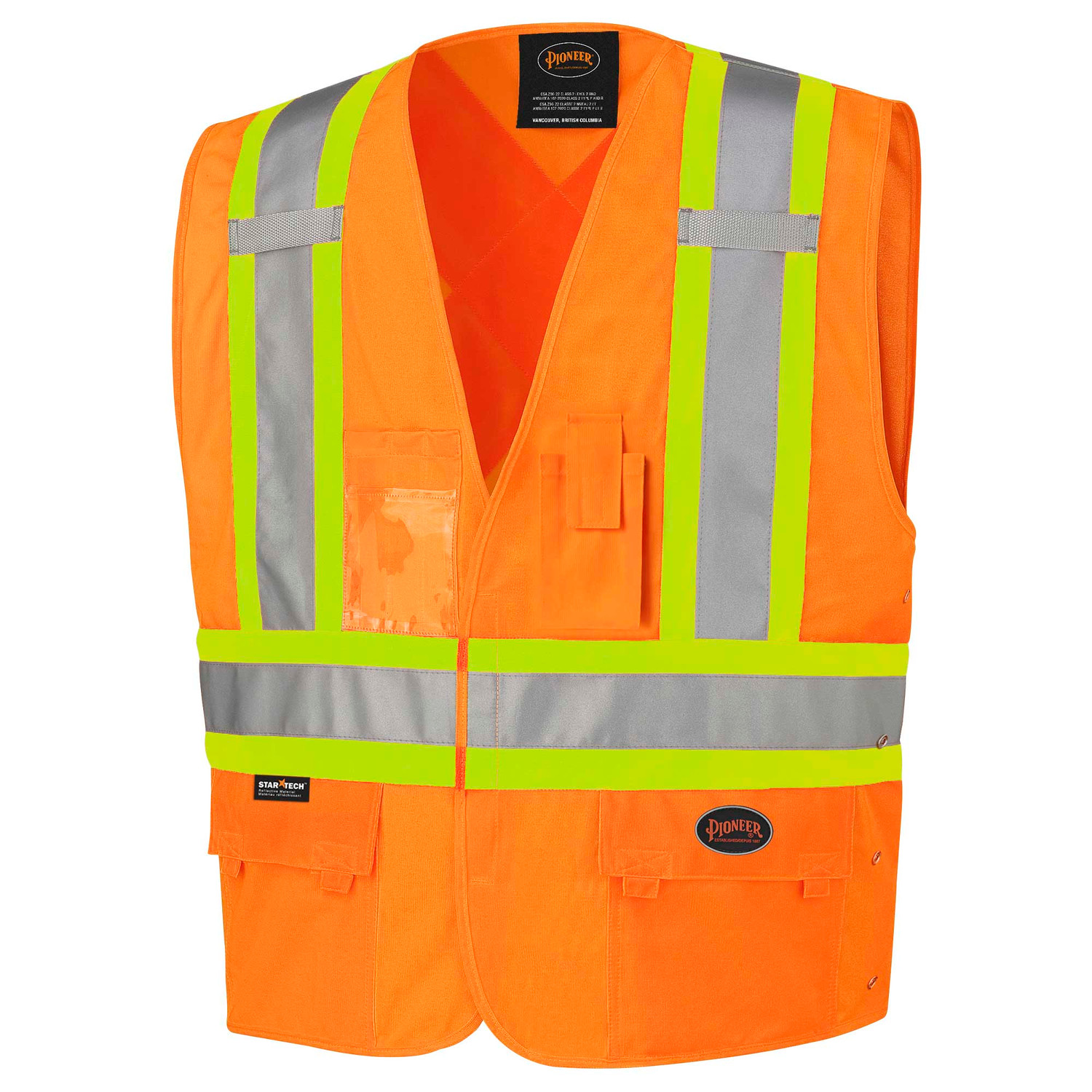 Pioneer Adjustable Tricot Poly Hi-Vis Safety Vest | SafetyWear.ca