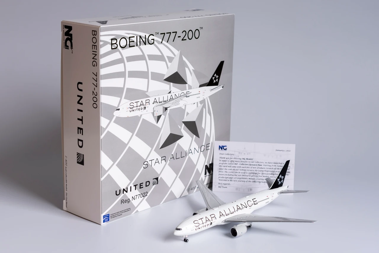 NG Model United Airlines Star Alliance 777-200ER N77022 72001 1:400