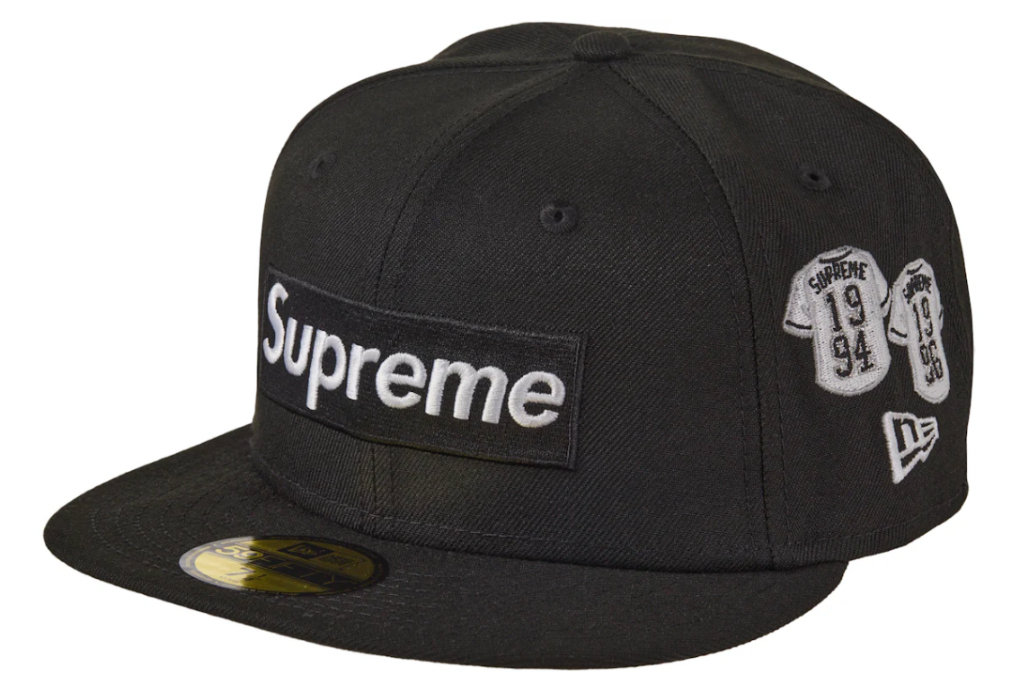 Supreme Jerseys Box Logo New Era Fitted Hat Black