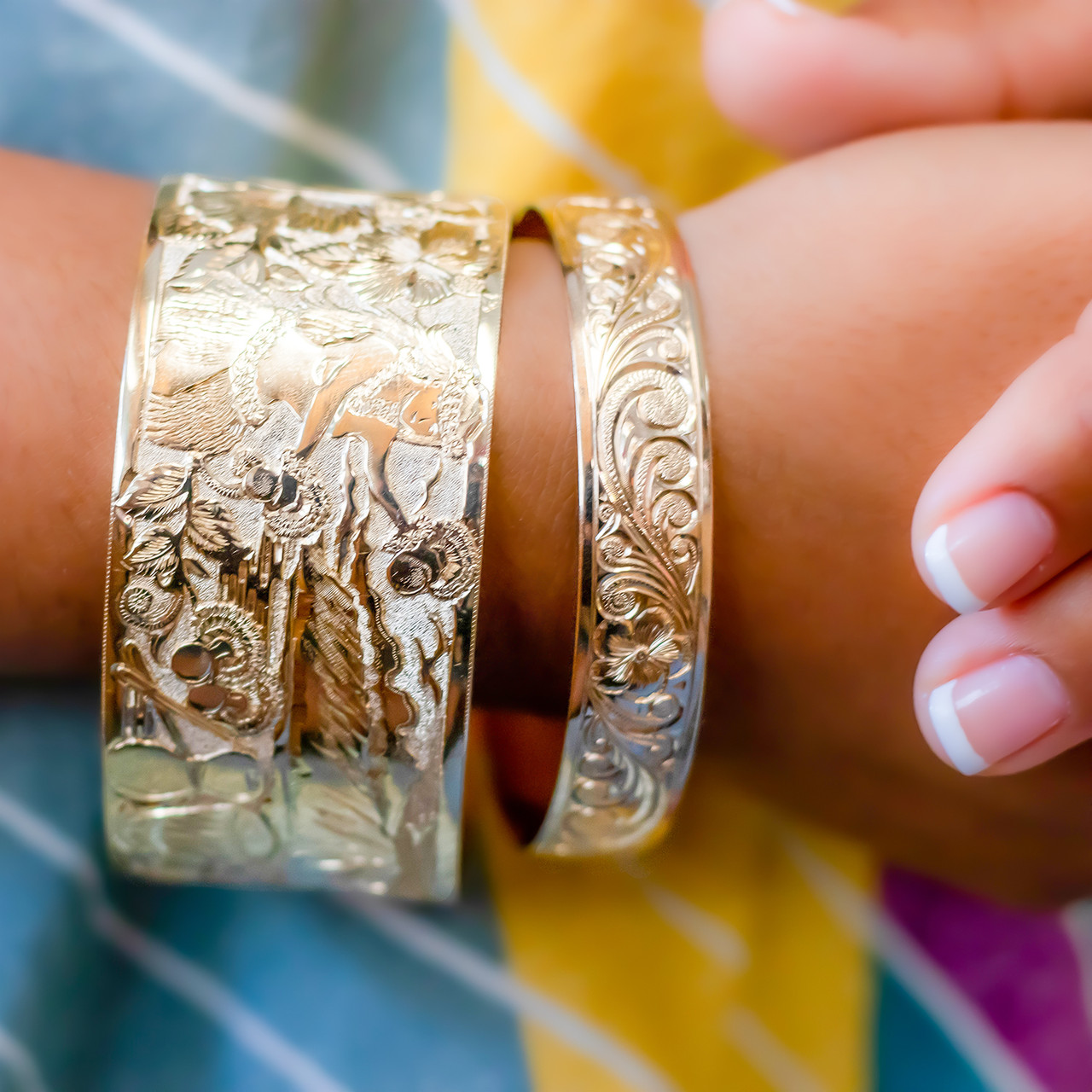 14K Hawaiian Scenes of Aloha Bracelet| Royal Hawaiian Heritage Jewelry