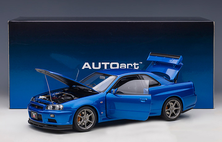 1/18 AUTOart Nissan Skyline GT-R GTR R34 V-Spec II (Bayside Blue
