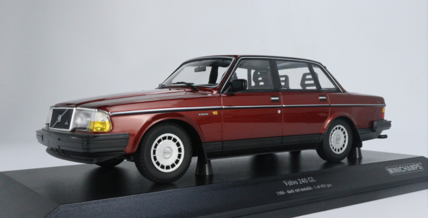 1/18 Minichamps 1986 Volvo 240 GL (Dark Red Metallic) Car Model