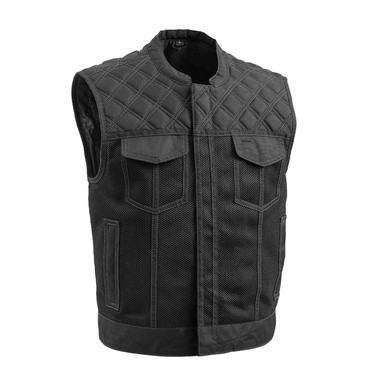 Short Black Moto Mesh Club Vest | Upside | Leather Bound NJ