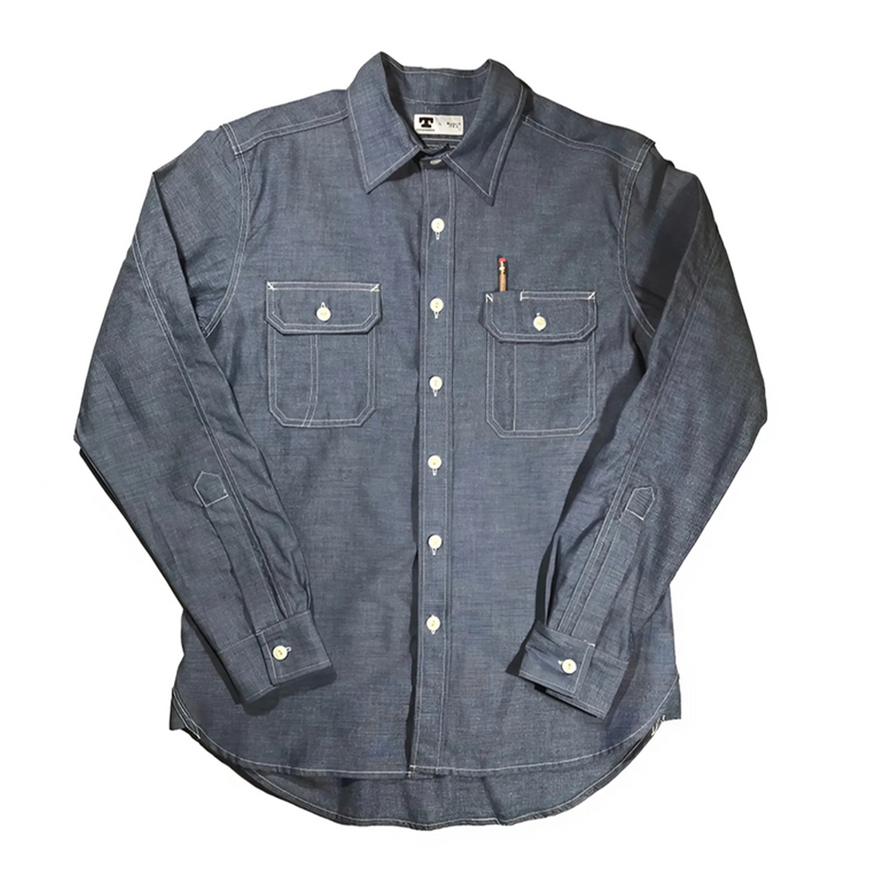CLAMPDOWN CHAMBRAY WORK SHIRT - Tellason.com