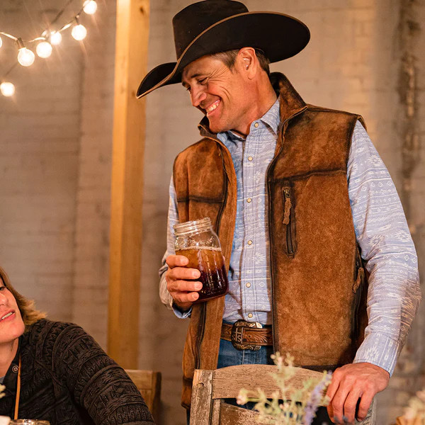 STS MENS PECOS SUEDE VEST - FRINGE WESTERN WEAR