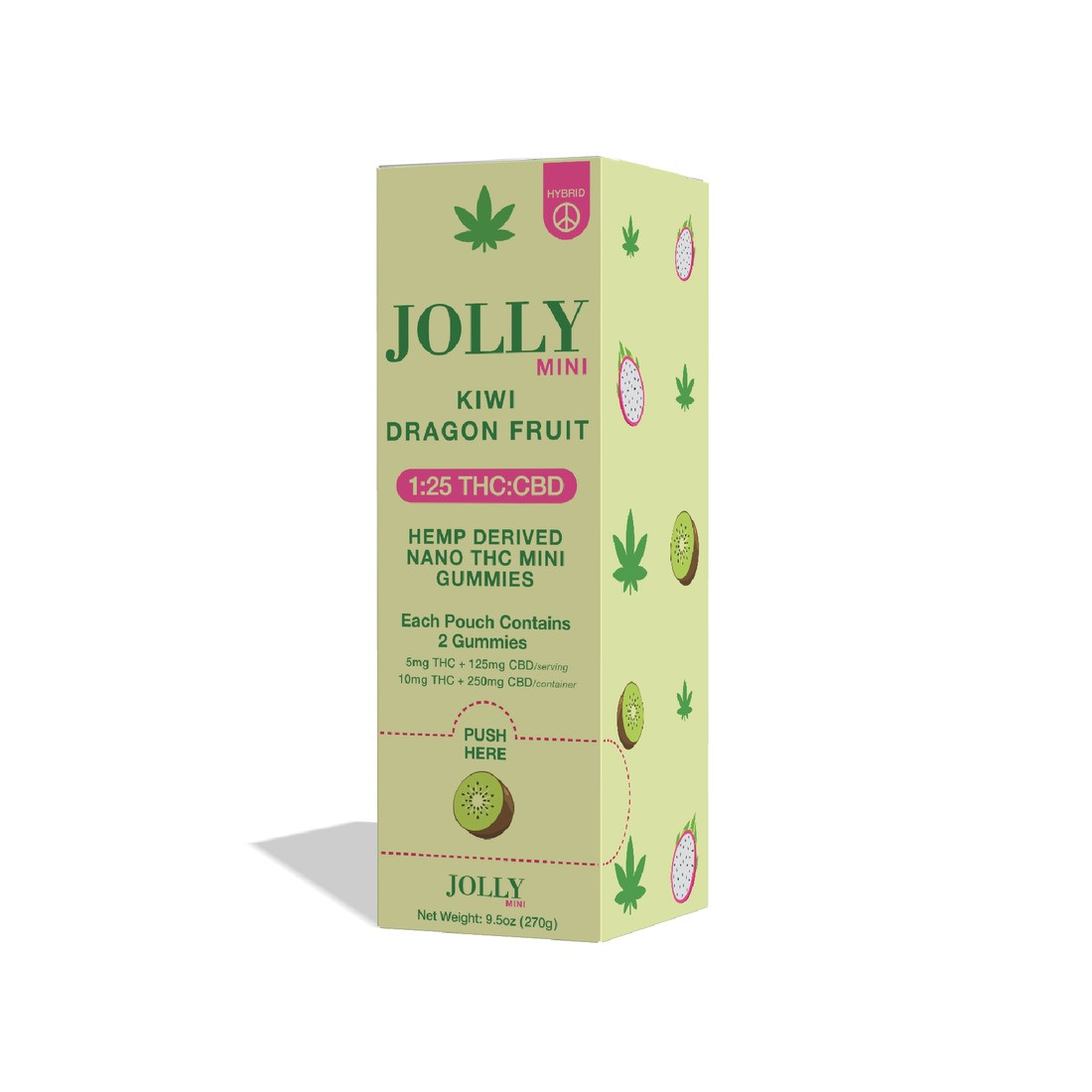 Jolly Mini 1:25 D9 THC + CBN + CBC + CBG + CBD Nano Gummies - Calm