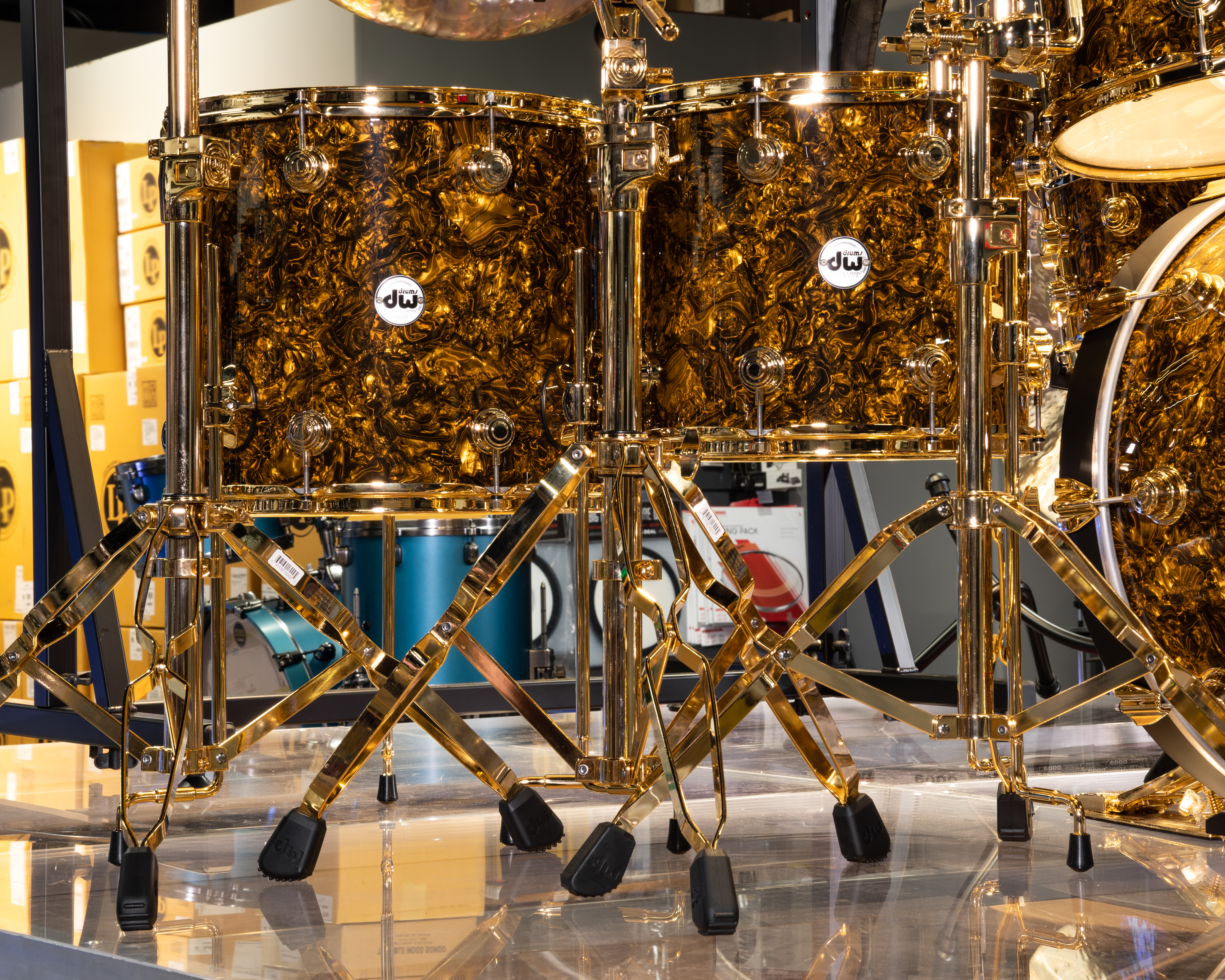 DW Collector's 7pc Maple SSC Shells Gold Abalone w/Gold Hardware